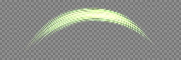 Glowing green lines. Neon realistic energy speed. vector