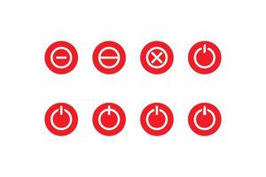 Power button icon collection and red power icon vector