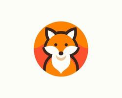 A fox logo with an orange background vector