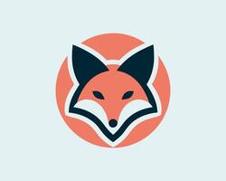 A fox logo with a circle around it vector