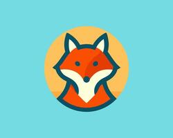 A fox head icon in a flat style vector