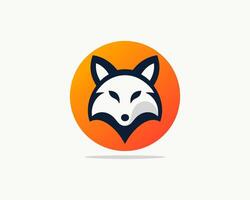 Fox head logo design template vector