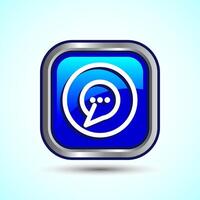 Chat icon design illustration, Message sign symbol for apps and websites, Blue Color Square Button Design vector