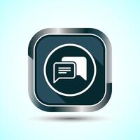 Chat icon design illustration, Message sign symbol for apps and websites, Gray Shadow Button Design vector
