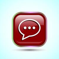 Chat icon design illustration, Message sign symbol for apps and websites, Red Color Square Button Design vector