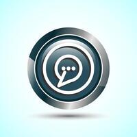 Chat icon design illustration, Message sign symbol for apps and websites, Gray Color Round Button Design vector