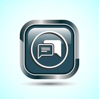 Chat icon design illustration, Message sign symbol for apps and websites, Gray Color Square Button Design vector