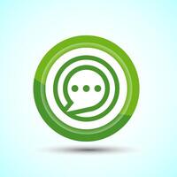 Chat icon design illustration, Message sign symbol for apps and websites, Green Color Button Design vector