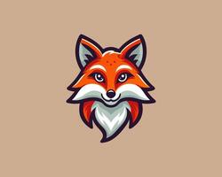 A fox head logo on a brown background vector