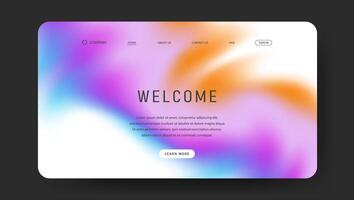 abstract fluid gradient landing page design, colorful abstract. Futuristic design wallpaper for banner, poster, cover, flyer, presentation, advertising vector
