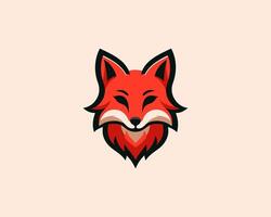 A red fox head logo on a light background vector