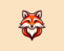 A fox head logo on a beige background vector