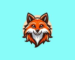 A fox head logo on a blue background vector