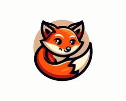 A cartoon fox with a big smile on its face vector