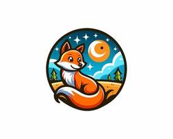 Fox logo design vector