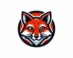 A fox head in a circle on a white background vector