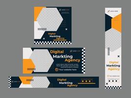 Business web banners template design with image space vector