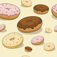 Seamless donut background vector