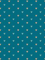simple delicate pattern with blue and pink hearts on blue background vector