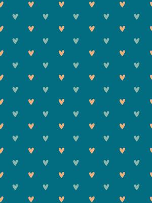 simple delicate pattern with blue and pink hearts on blue background
