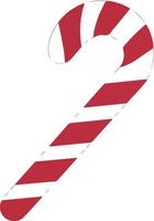Simple candy cane illustration in a bold red and white color palette. For web design, Christmas themes, holiday-related patterns vector