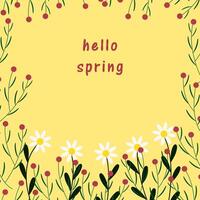 spring background with flowers vector