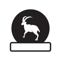 A goat is standing in a snow globe vector
