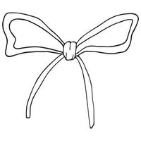 Elegant Bow Tie Sketch Icon, Clean and Minimal Design, Simple Doodle Contour vector