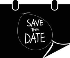 Save the Date Hand Drawn Text on Calendar Icon vector
