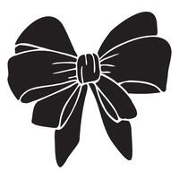Elegant Vintage Ribbon Doodle Element Hand-Drawn Icon, black filled vector