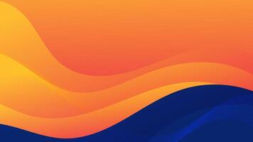 Abstract Gradient Background with Blue and Orange Waves vector