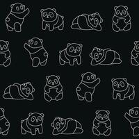 Outline Collection of Panda Seamless Pattern illustration for Print, Wallpaper, Decoration. vector