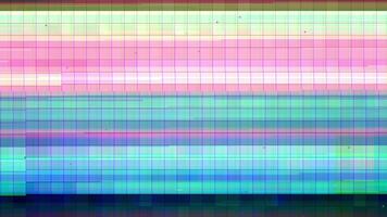 A colorful screen with a grid pattern video