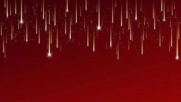 Abstract red background with golden lines and twinking stars for Christmas and New year festive celebration greeting card vector