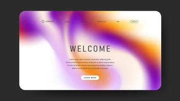 futuristic retro gradient landing page with purple and orange color vector