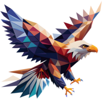 Cubism bald eagle with abstract sharp lines. . png