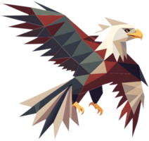 Modern cubism bald eagle with sharp angles. . png
