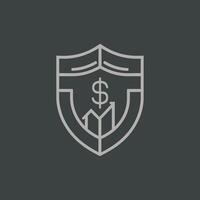 A shield with a dollar sign on it vector