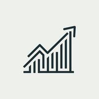 A line icon of a graph going up vector