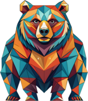 Artistic cubism bear representation in sharp angular style. . png