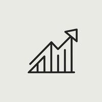 A line drawing of a graph going up vector