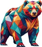 Abstract cubism bear illustration with sharp edges. . png