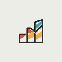 A colorful graphic icon of a bar chart vector