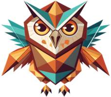 Cubist owl art in abstract form with geometric precision. . png