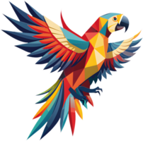 Abstract Cubist Style Parrot Icon for Modern Applications. . png