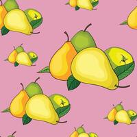 Seamless pattern pear vector