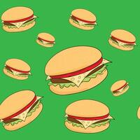 Seamless pattern hamburger vector