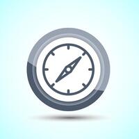Compass icon design illustration, Navigation sign symbol for apps and websites, Gray Color Button Design vector