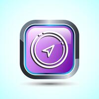 Compass icon design illustration, Navigation sign symbol for apps and websites, Pink Color Square Button Design vector