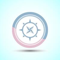 Compass icon design illustration, Navigation sign symbol for apps and websites, Pastel Color Button Design vector